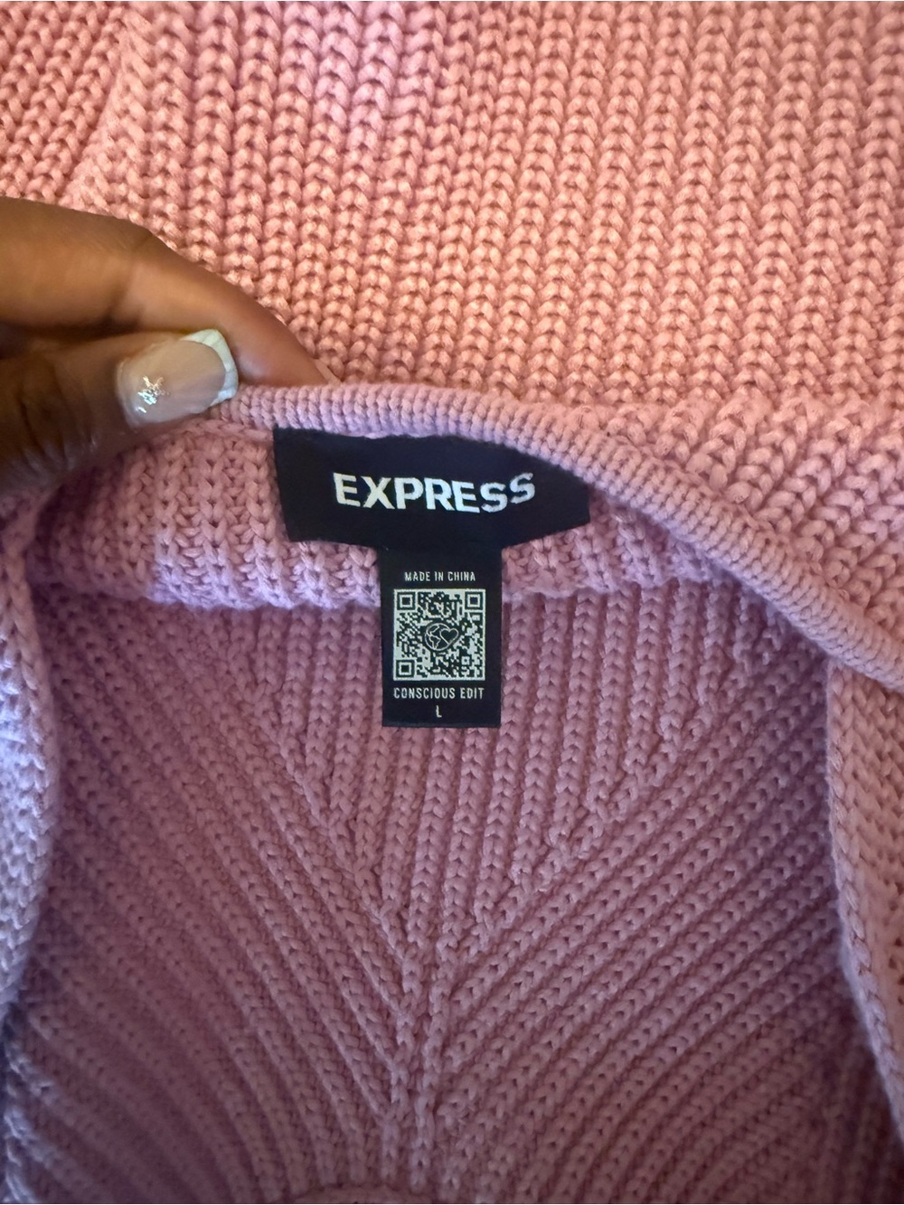 Express Pink Ribbed Knit Tank Top - Picture 3 of 3